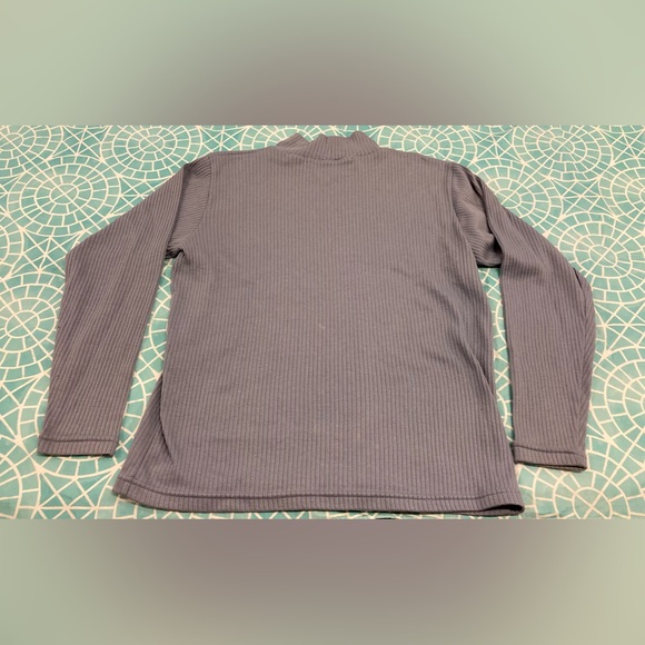 New Concepts violet-colored, classic ribbed mock turtleneck. - Picture 3 of 3